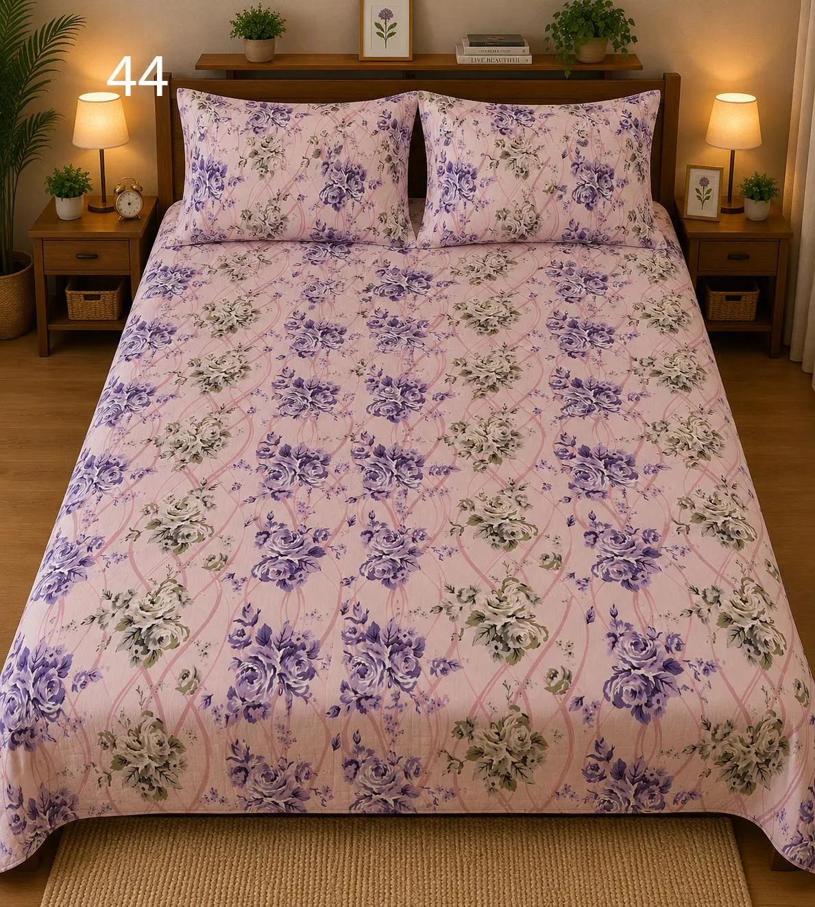 Lilac Vine Bedsheet Set