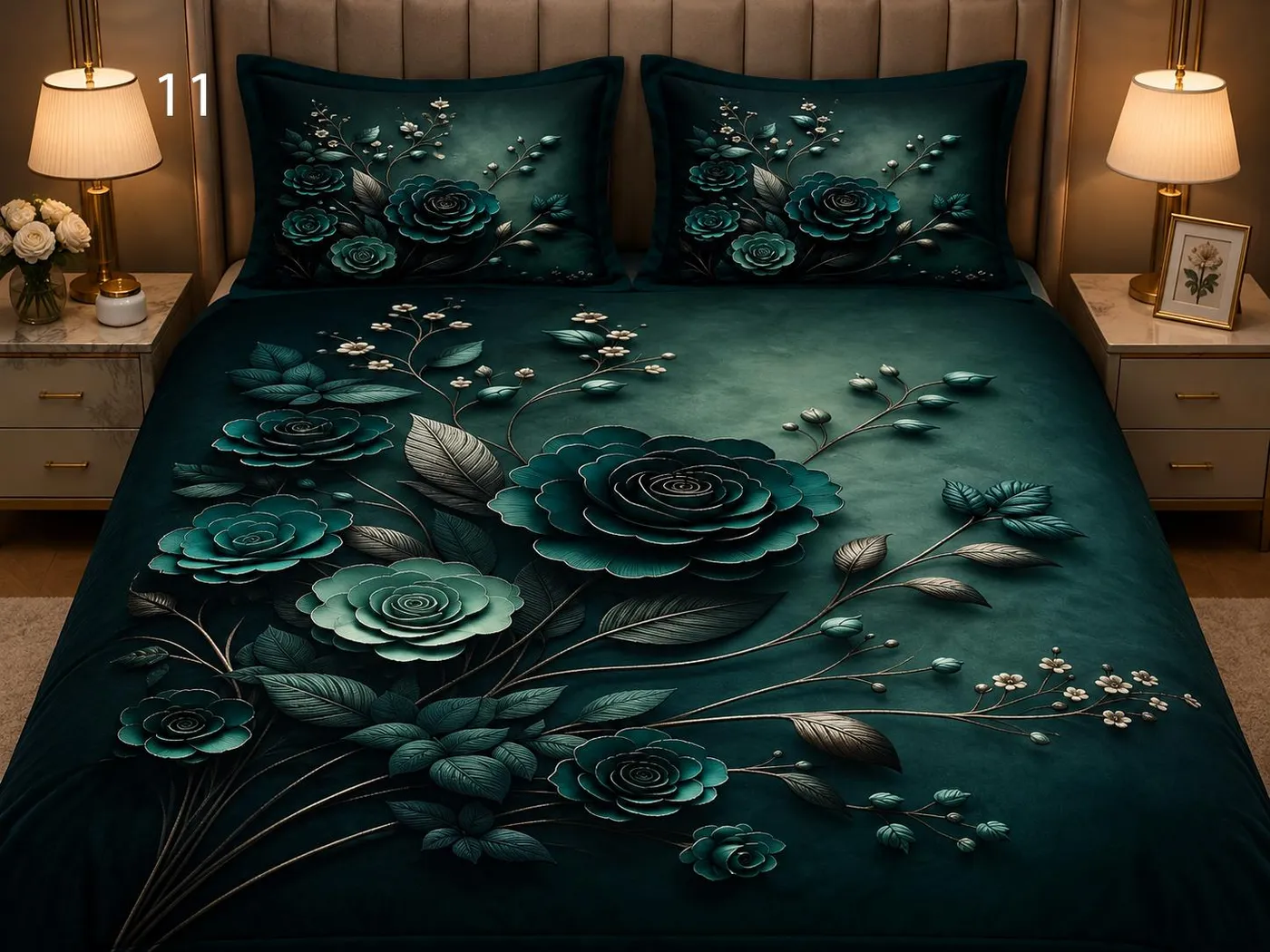 Emerald Rose Bedsheet Set