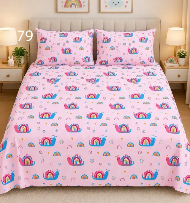 Rainbow Snail Bedsheet Set