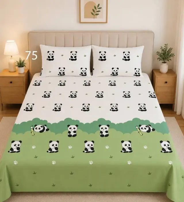 Panda Meadow Bedsheet Set