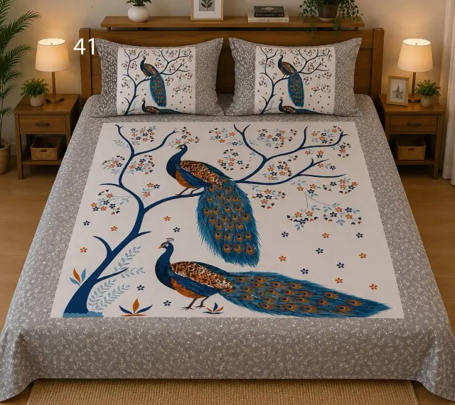 Peacock Tree Bedsheet Set